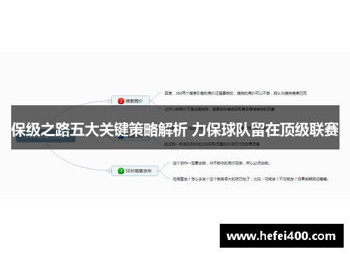 保级之路五大关键策略解析 力保球队留在顶级联赛 保级之路五大关键策略解析 力保球队留在顶级联赛
